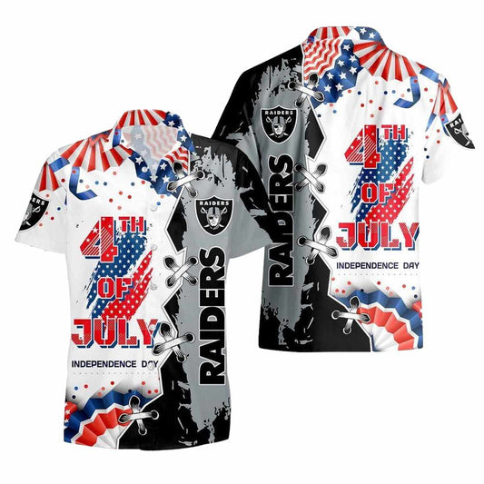 Las Vegas Raiders Happy Independence Day Hawaiian Shirt - Moonbestprint