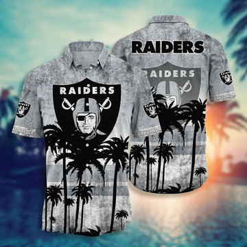 Las Vegas Raiders Hawaii Shirt Short Style Hot Trending Summer, NFL Hawaiian Shirt Moonbestprint