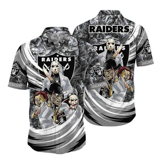 Las Vegas Raiders Jason Freddy Chucky Ghostface Hawaiian Shirt - Moonbestprint
