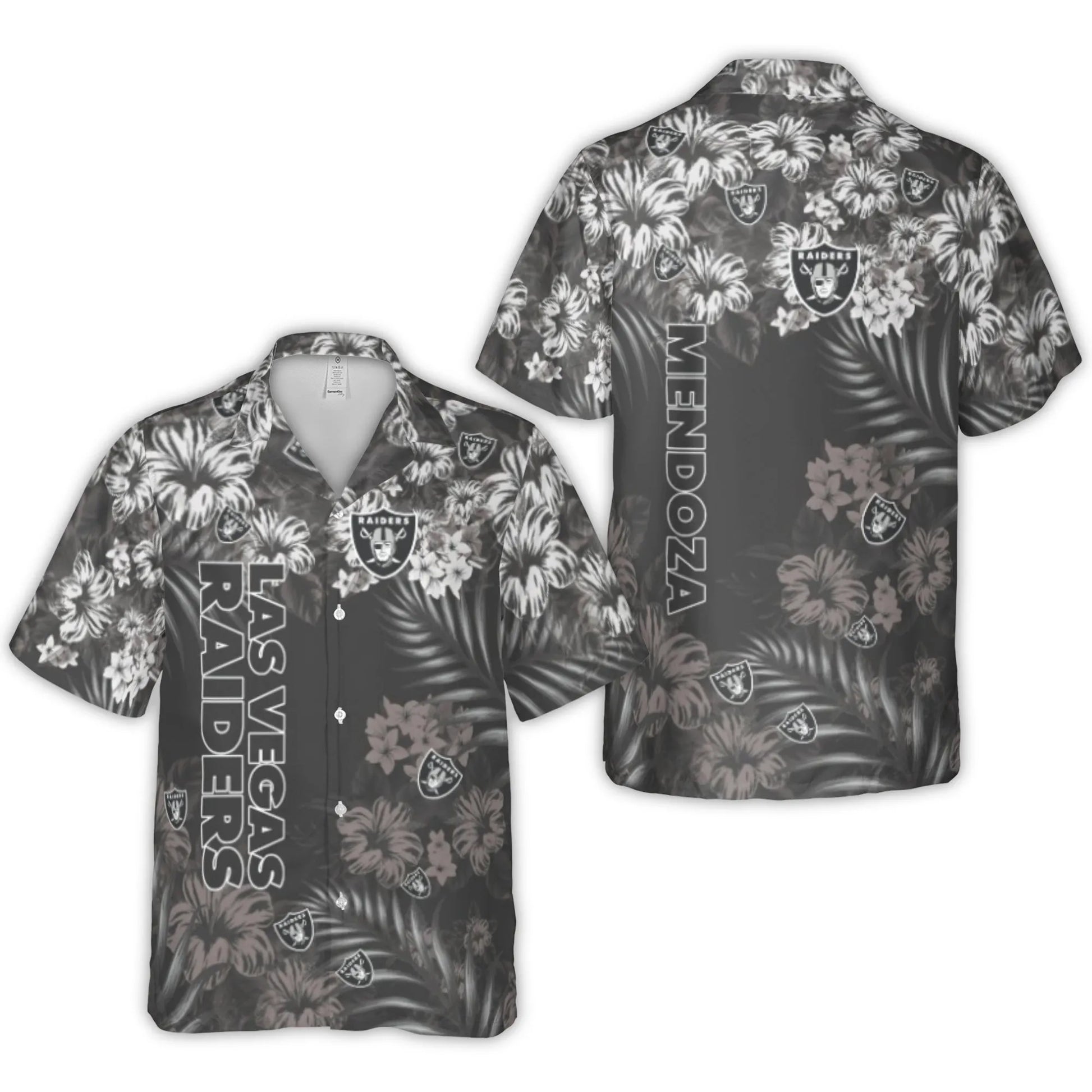 Las Vegas Raiders Mendoza Logo Floral Hawaiian Shirt – Moonbestprint