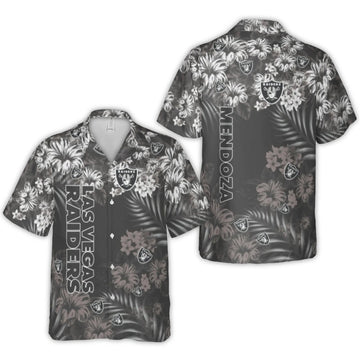 Las Vegas Raiders Mendoza Logo Floral Hawaiian Shirt – Moonbestprint