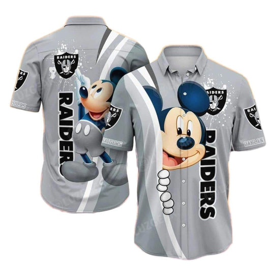 Las Vegas Raiders Mickey Painting Hawaiian Shirt - Moonbestprint