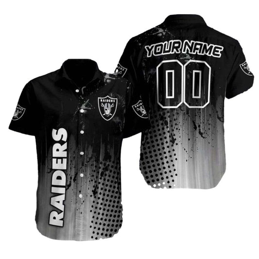 Personalized Las Vegas Raiders Midnight Streak Distreessed Hawaiian Shirt - Moonbestprint