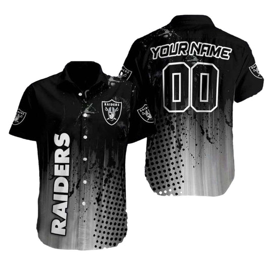 Personalized Las Vegas Raiders Midnight Streak Distreessed Hawaiian Shirt - Moonbestprint