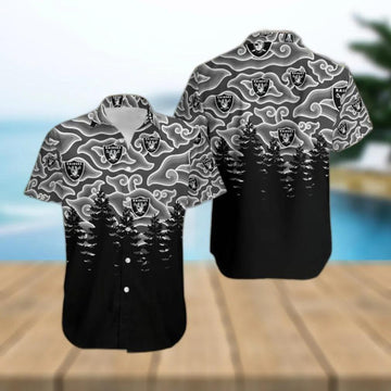 Las Vegas Raiders Ninja Cloud Black Forest Hawaiian Shirt, NFL Hawaiian Shirt Moonbestprint