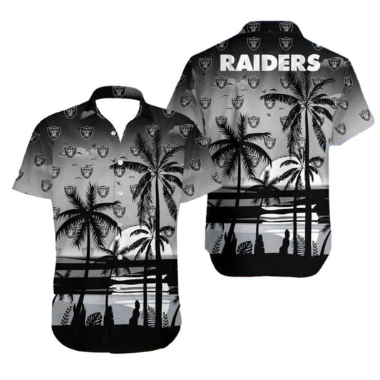 Las Vegas Raiders Palm Tree Beach Hawaiian Shirt - Moonbestprint