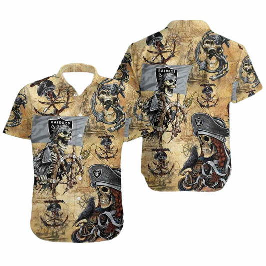 Las Vegas Raiders Pirates Retro Hawaiian Shirt - Moonbestprint