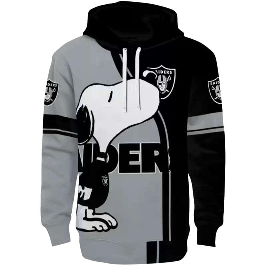 Las Vegas Raiders Playful Snoopy Black AOP Hoodie - Moonbestprint
