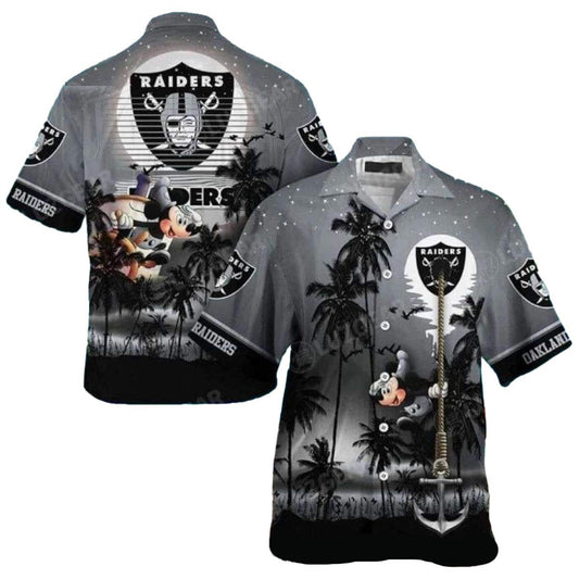 Las Vegas Raiders Sea Captain Mickey Funny Hawaiian Shirt - Moonbestprint