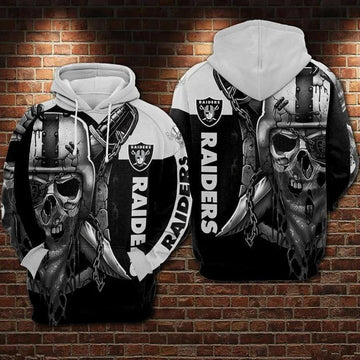 Las Vegas Raiders Skull 3D Hoodie 2, NFL Hoodie Moonbestprint