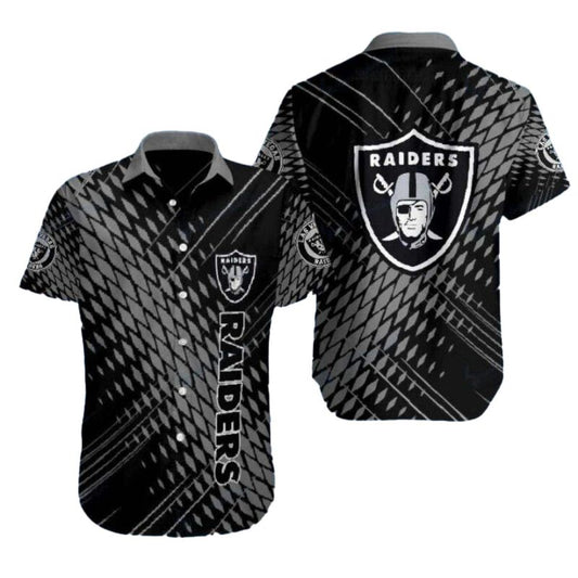 Las Vegas Raiders Sleek Silver And Black Hawaiian Shirt - Moonbestprint