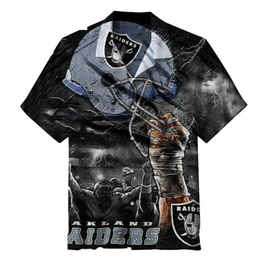 Las Vegas Raiders Stormy Football Helmet Hawaiian Shirt - Moonbestprint