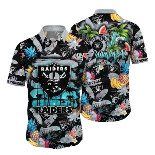 Las Vegas Raiders Summer Vibes Tropical Hawaiian Shirt - Moonbestprint