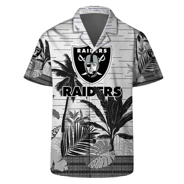 Las Vegas Raiders Team Logo Pattern Aloha Colorful Retro Hawaiian Shirt, NFL Hawaiian Shirt Moonbestprint