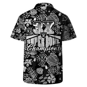 Las Vegas Raiders Team Logo Pattern Champions Hawaiian Shirt, NFL Hawaiian Shirt Moonbestprint