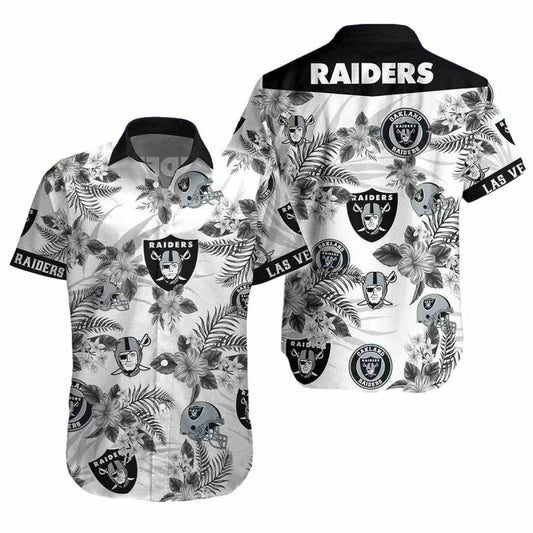 Las Vegas Raiders Tropical Paradise Hawaiian Shirt - Moonbestprint