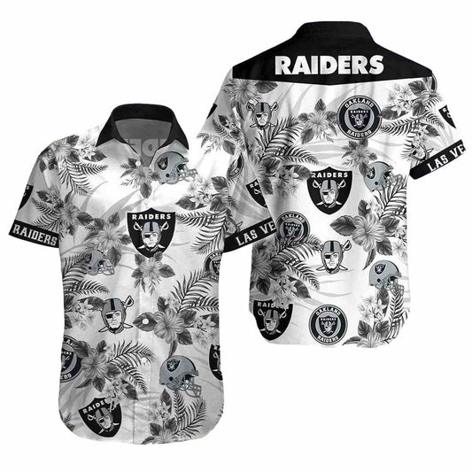 Las Vegas Raiders Tropical Paradise Hawaiian Shirt - Moonbestprint