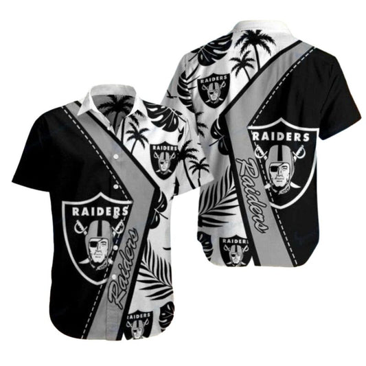 Las Vegas Raiders Tropical Touchdown Palm Tree Hawaiian Shirt - Moonbestprint