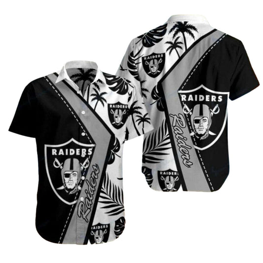 Las Vegas Raiders Tropical Touchdown Palm Tree Hawaiian Shirt - Moonbestprint