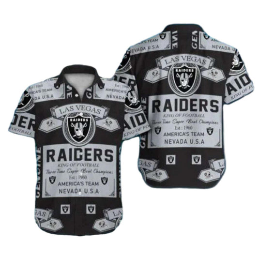 Las Vegas Raiders Vintage Graphic And Team Pride Hawaiian Shirt - Moonbestprint