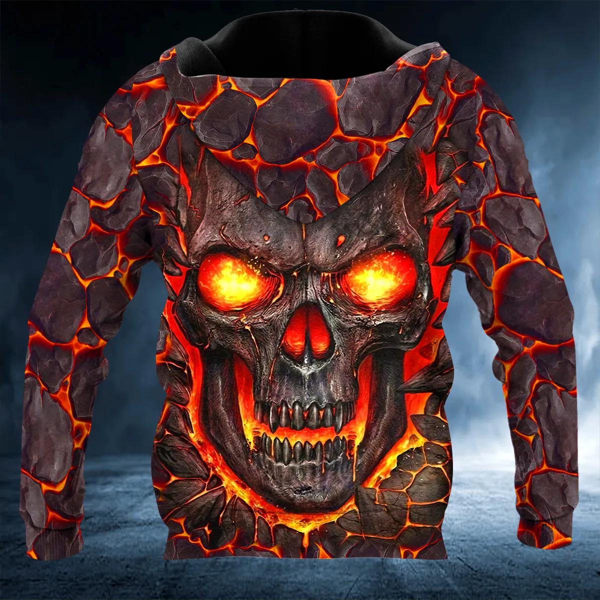 Lava Skull 3D Hoodie Moonbestprint