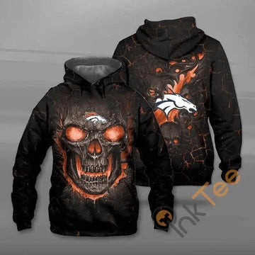 Lava Skull Denver Broncos 3D Hoodie, NFL Hoodie Moonbestprint