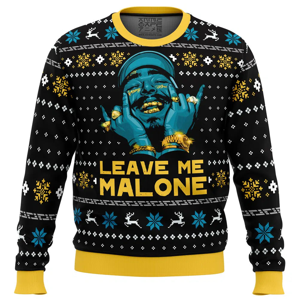 Leave Me Malone Post Malone Ugly Christmas Sweater 2025 – Moonbestprint