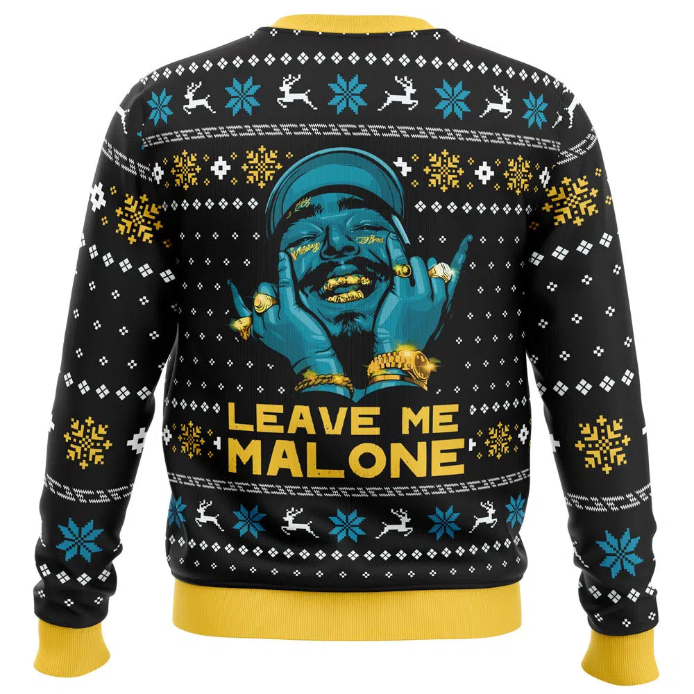 Leave Me Malone Post Malone Ugly Christmas Sweater 2025 – Moonbestprint