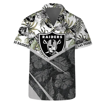 Let’s Go Las Vegas Raiders Team Logo Pattern Hawaiian Shirt, NFL Hawaiian Shirt Moonbestprint
