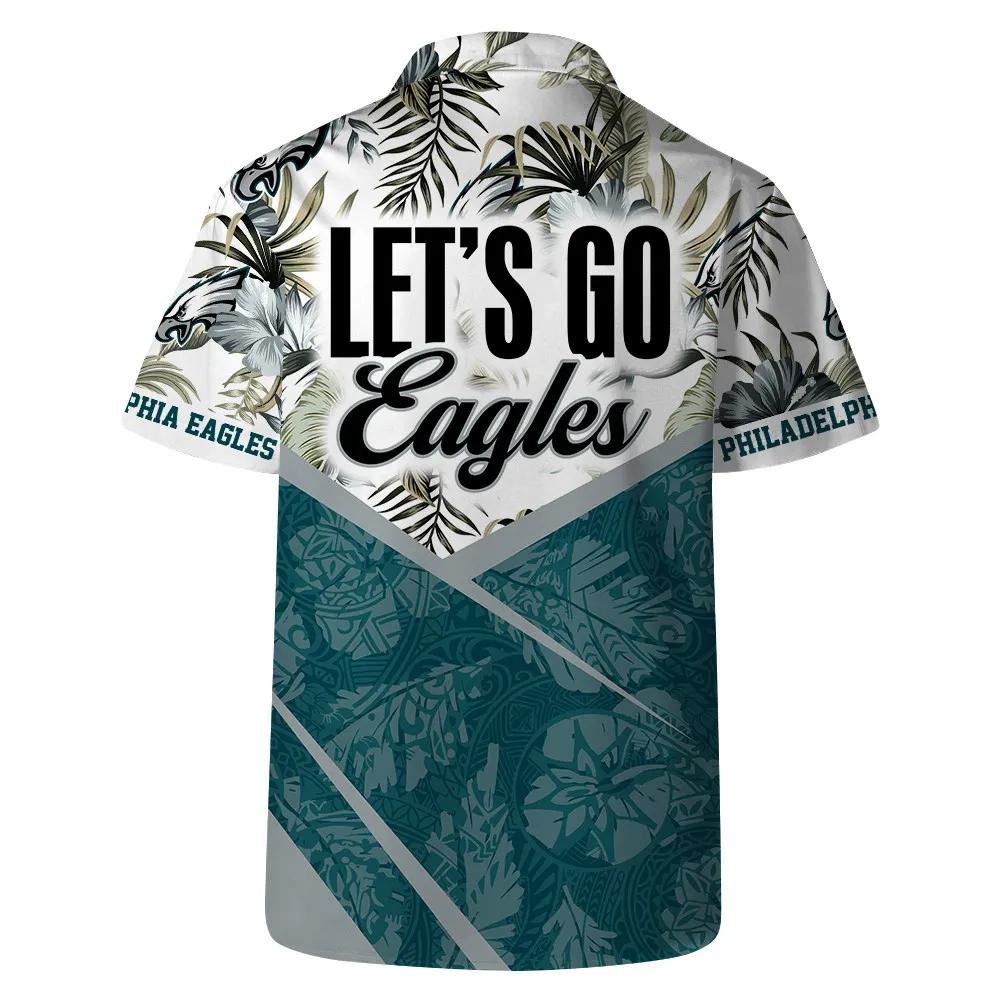 Let’s Go Philadelphia Eagles Team Logo Pattern Hawaiian Shirt, NFL Hawaiian Shirt Moonbestprint
