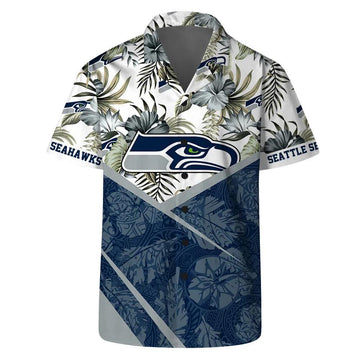 Let’s Go Seattle Seahawks Team Logo Pattern Hawaiian Shirt, NFL Hawaiian Shirt Moonbestprint