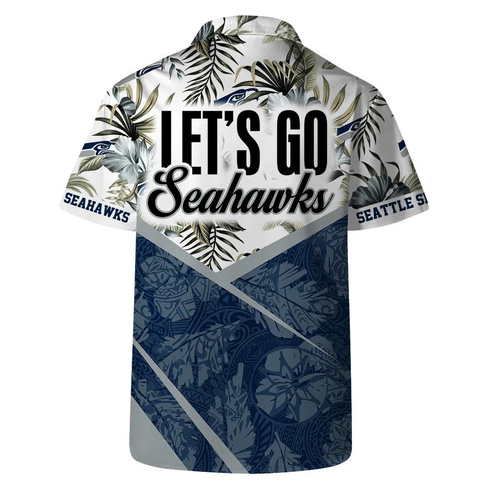 Let’s Go Seattle Seahawks Team Logo Pattern Hawaiian Shirt, NFL Hawaiian Shirt Moonbestprint
