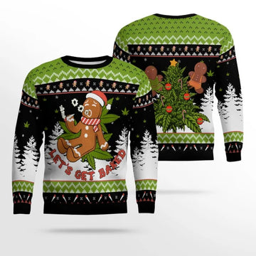 Let's Get Baked 420 Marijuana Christmas Ugly Sweater – Moonbestprint
