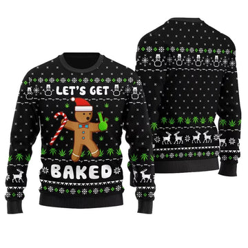 Lets Get Baked Inappropriate Ugly Sweater - Moonbestprint