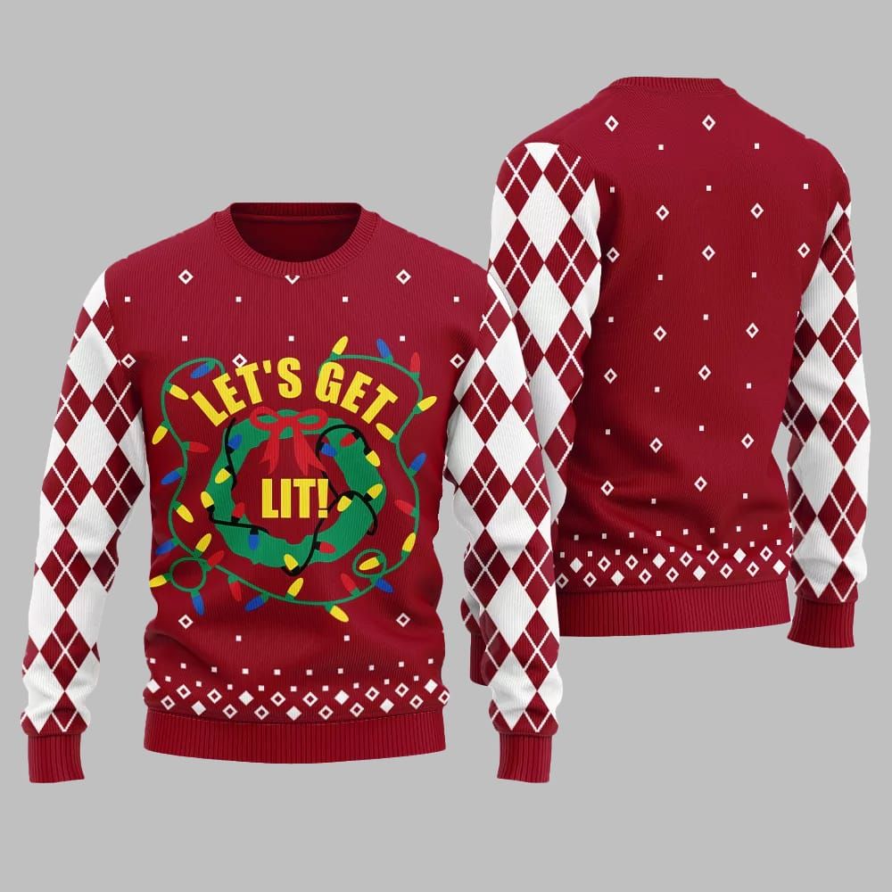 Let's Get Lit Ugly Sweater Christmas 2026 - Moonbestprint