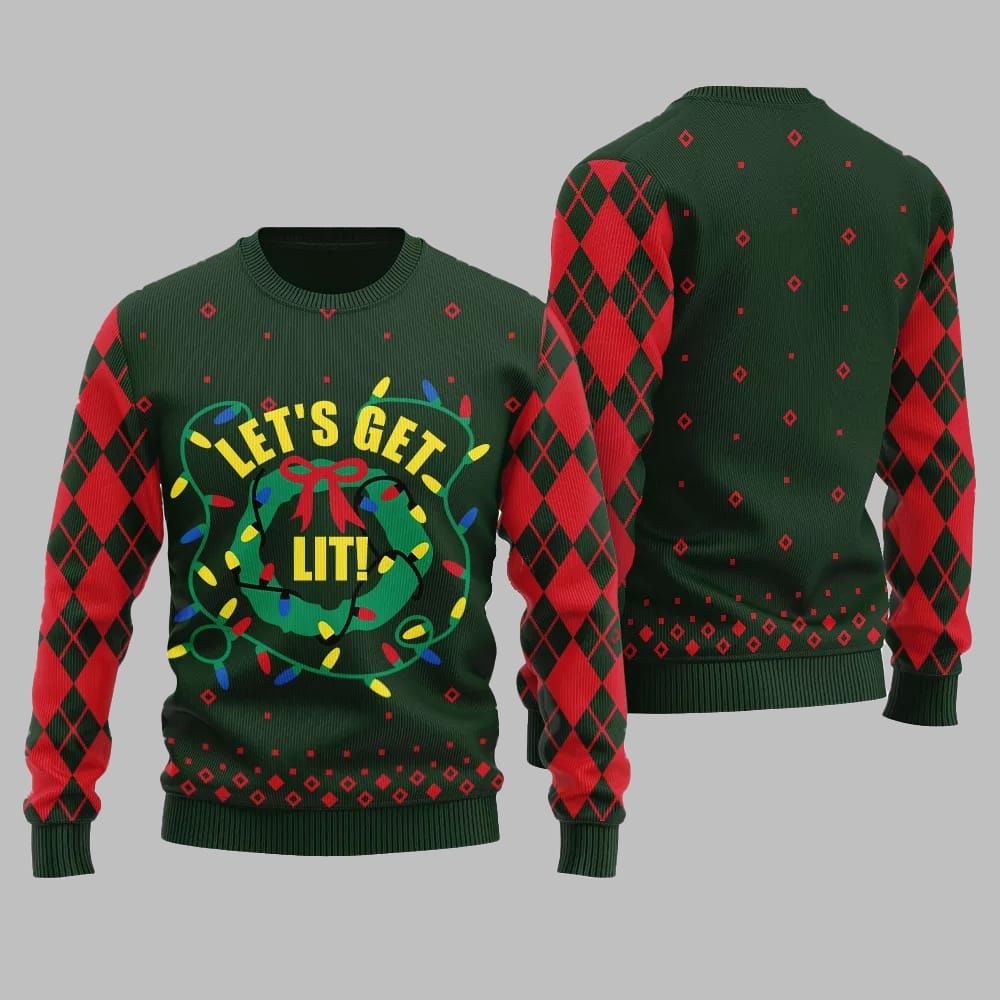 Let's Get Lit Ugly Sweater Christmas 2026 - Moonbestprint