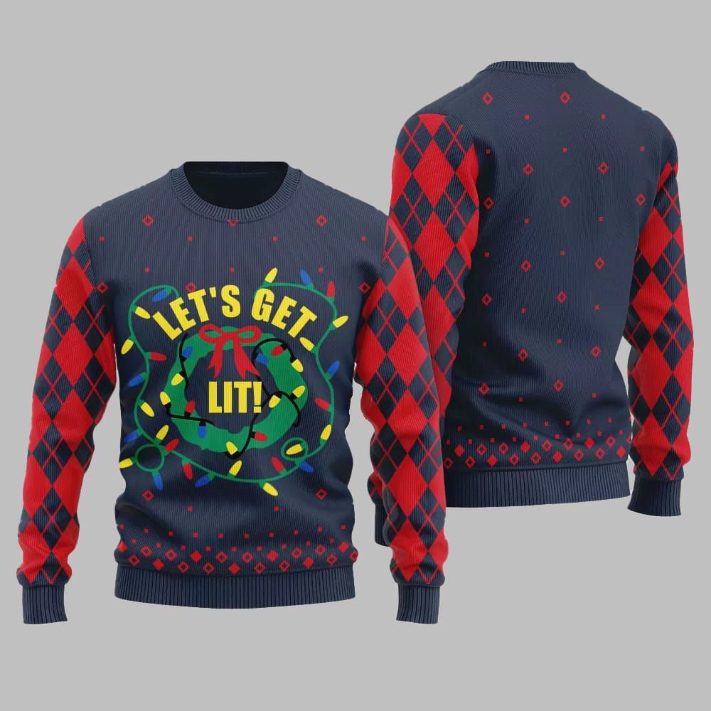 Let's Get Lit Ugly Sweater Christmas 2026 - Moonbestprint