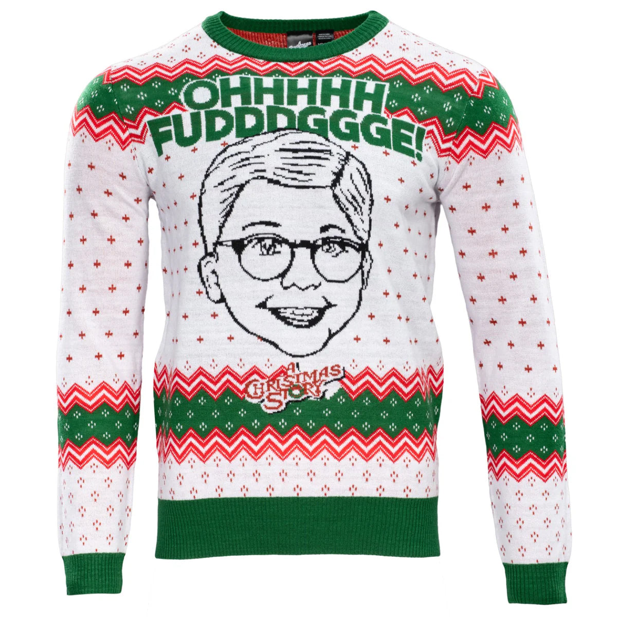 Licensed A Christmas Story Ralphie "Ohh Fuddggee" Adult Ugly Christmas Sweater – Moonbestprint