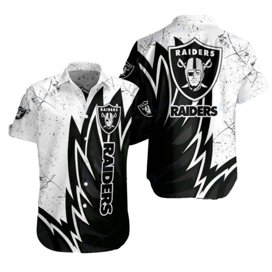 Lightning Strike Las Vegas Raiders Hawaiian Shirt - Moonbestprint