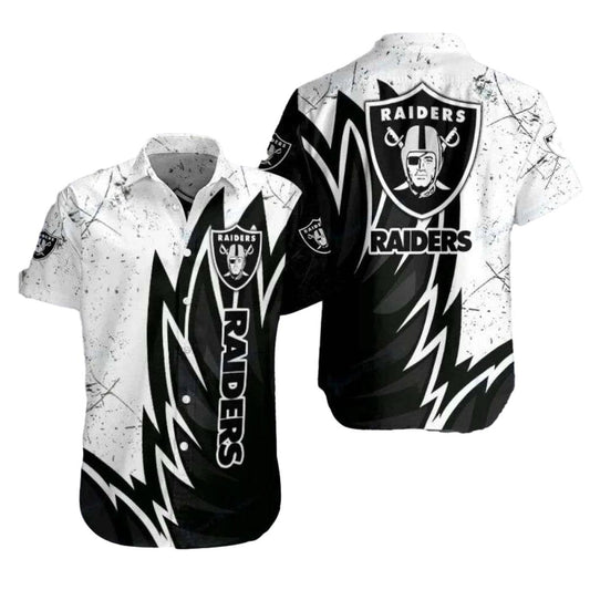 Lightning Strike Las Vegas Raiders Hawaiian Shirt - Moonbestprint