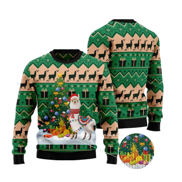 Llama With Christmas Tree Ugly Sweater 2025 – Moonbestprint