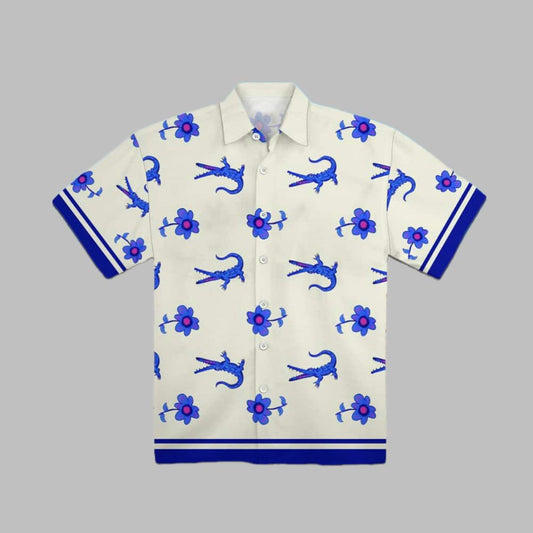 Lochlan Alligator Shirt White Lotus - Moonbestprint