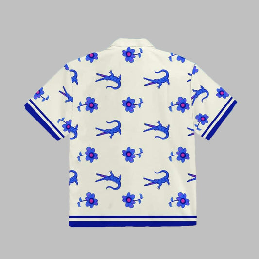 Lochlan Alligator Shirt White Lotus - Moonbestprint