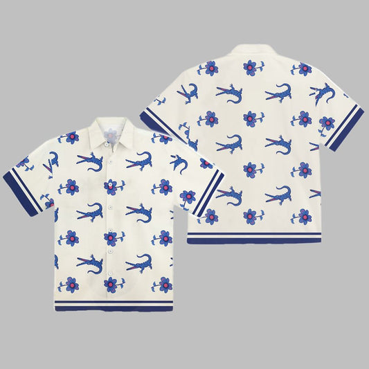 Lochlan Ratliff The White Lotus Crocodile Flower Shirt - Moonbestprint
