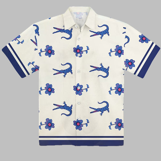 Lochlan Ratliff The White Lotus Crocodile Flower Shirt - Moonbestprint