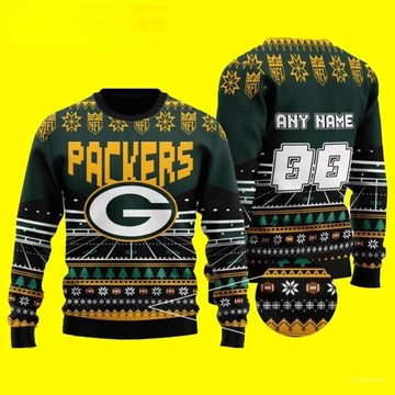 Logo Custom Green Bay Packers Ugly Christmas Sweater, NFL Christmas Sweater Moonbestprint