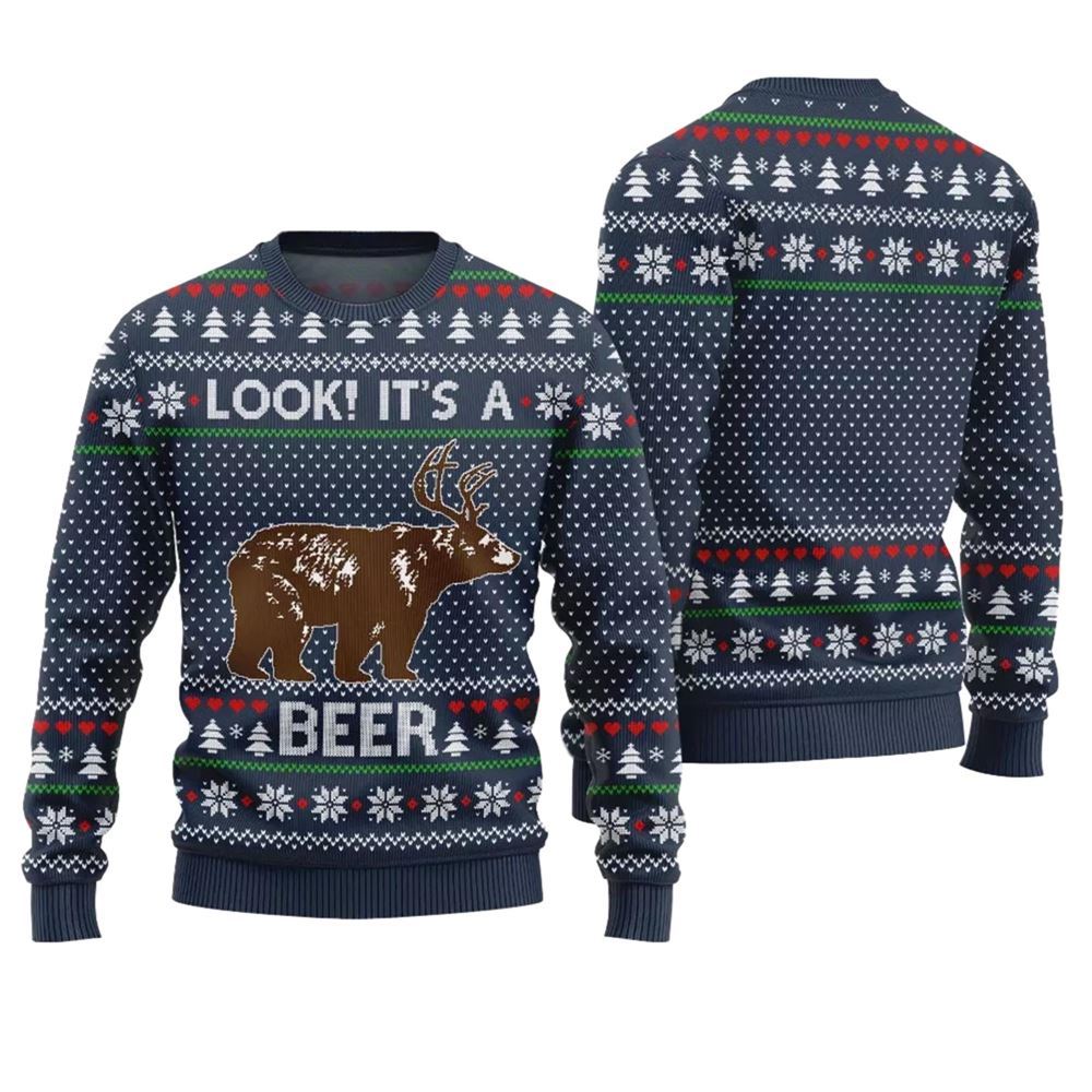 Look Its A Beer Ugly Christmas Sweater - Moonbestprint