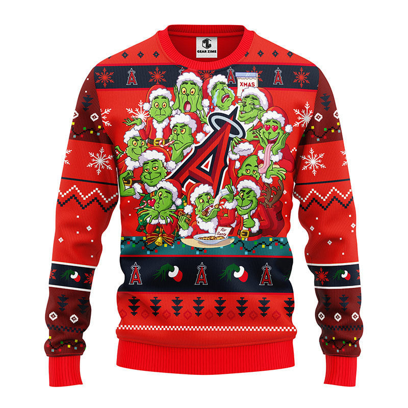 Los Angeles Angels 12 Grinch Xmas Day Ugly Christmas Sweater, Grinch Xmas Sweater Moonbestprint