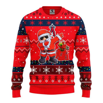 Los Angeles Angels Dabbing Santa Claus Ugly Christmas Sweater, MLB Christmas Sweater Moonbestprint