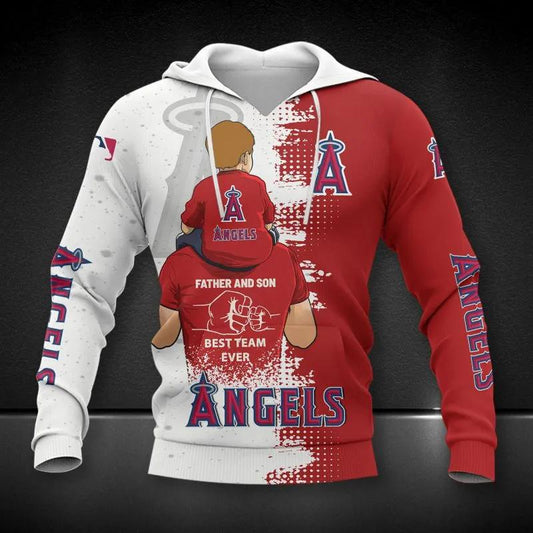 Los Angeles Angels Dad And Son All Over Print 3D Hoodie 1, MLB Hoodie Moonbestprint